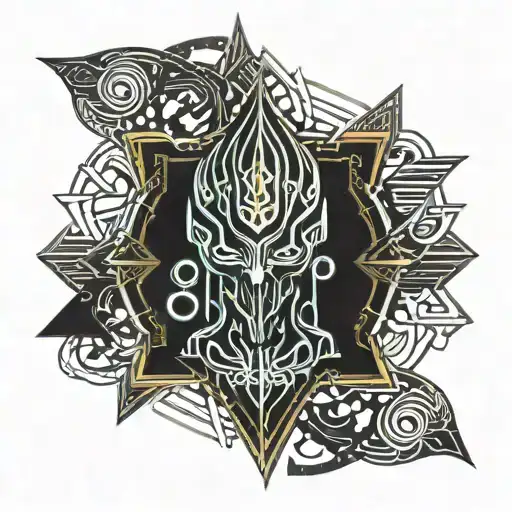 hacker Kali Linux mascot surrounded by intricate and code  tattoo design idea