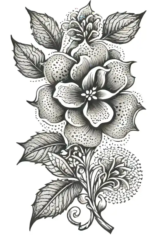cousin symbol flower tattoo design idea