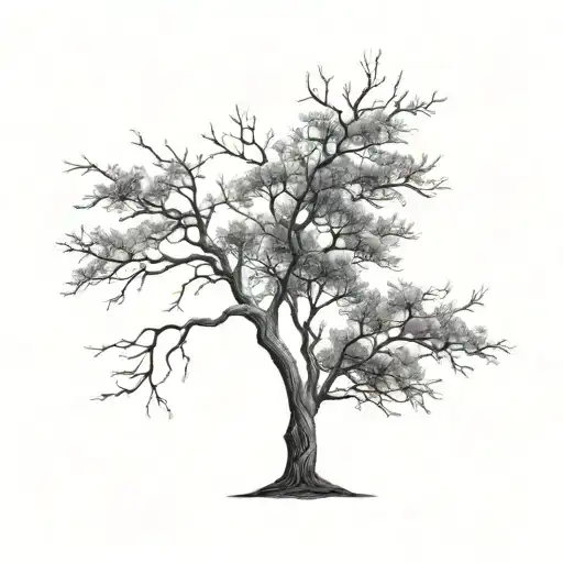 leafless tree tattoo design idea