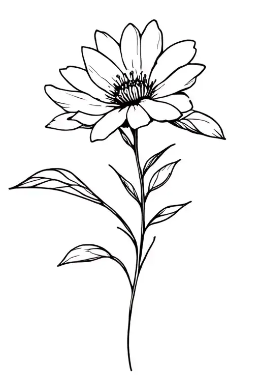 natural flower tattoo design idea
