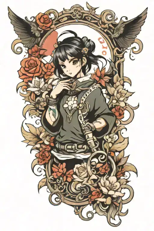 Anime character tattoo design idea