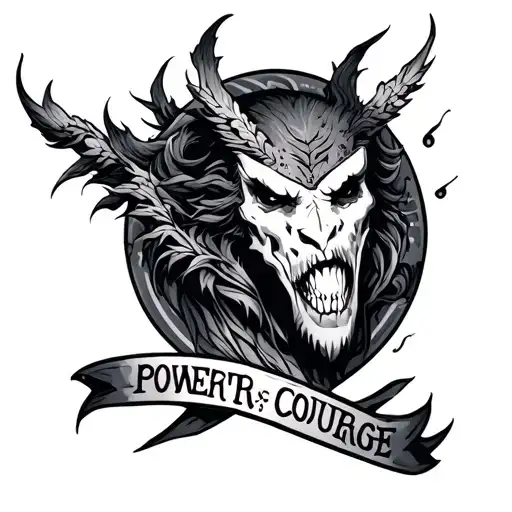 strength power courage and protection tattoo design idea