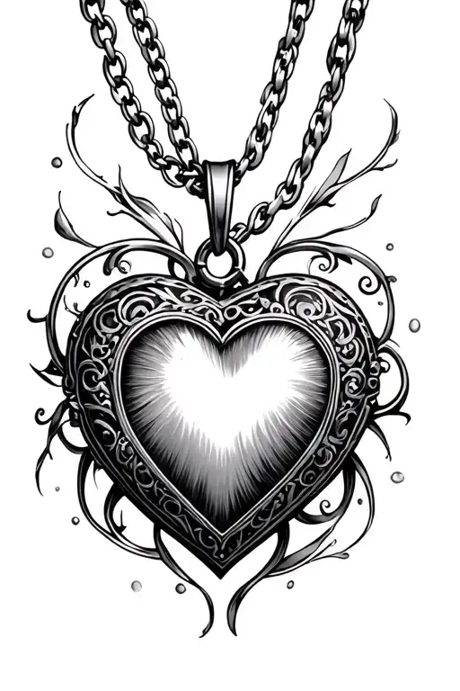 heart shaped locket tattoo design idea