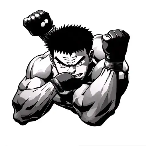 Ippo from Hajime No Ippo Standing after a hard fight  tattoo design idea