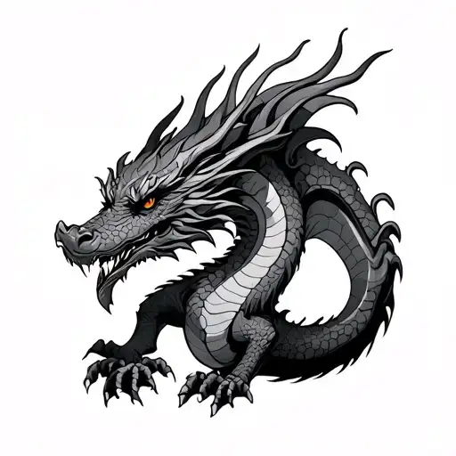 june gemini 2000 dragon tattoo design idea