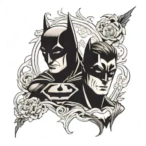 A tattoo that shows a brotherhood between Batman and Superman. Also you can illustrated how Superman admirers batman tattoo design idea
