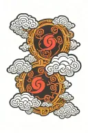 akatsuki Cloud with Itachi eyes tattoo design idea