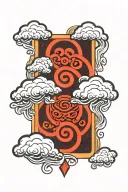 akatsuki Cloud with Itachi eyes tattoo design idea