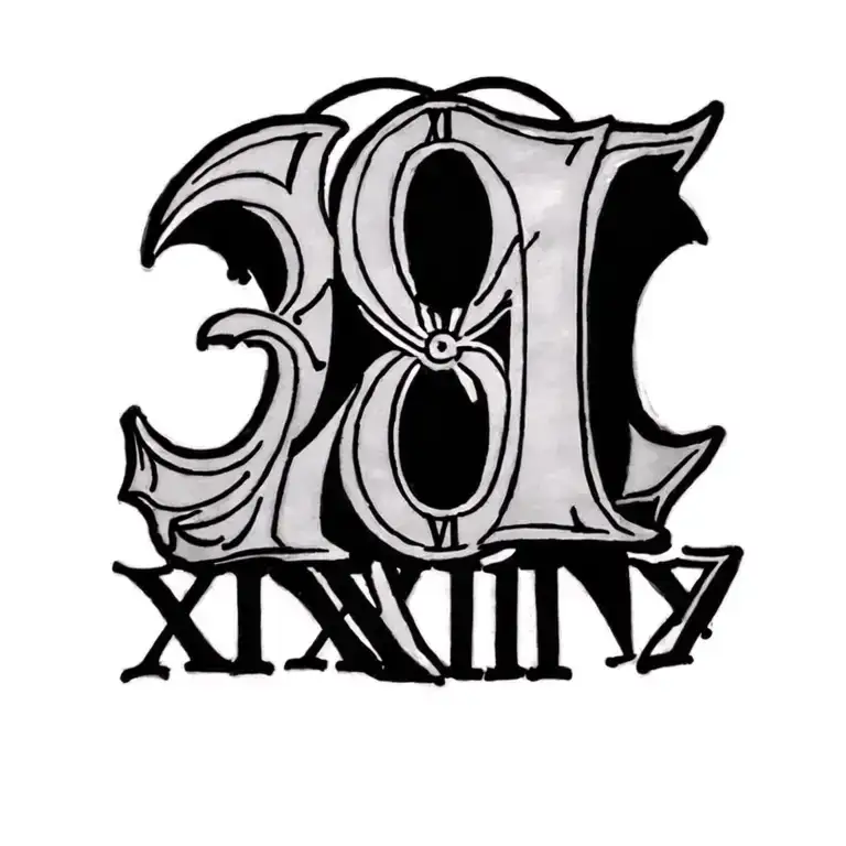 1999 Roman Numerals tattoo It holds old clock tattoo design idea