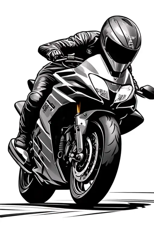 Motor bike racing tattoo design idea