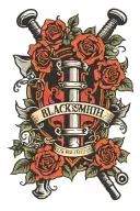 Three Blacksmith Hammers and Three Barleys tattoo design idea