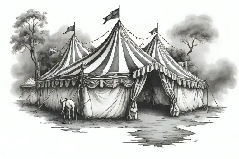 circus tent tattoo design idea