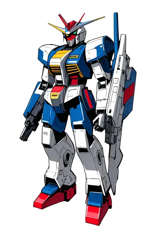 Strikefreedom Gundam robot standing tattoo design idea