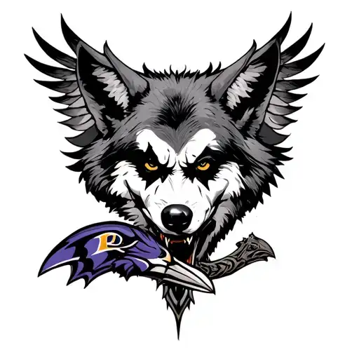 The Joker ravens Norse mythology wolf tattoo design idea