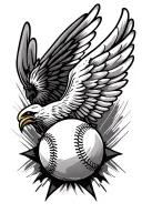 baseball and wings  tattoo design idea