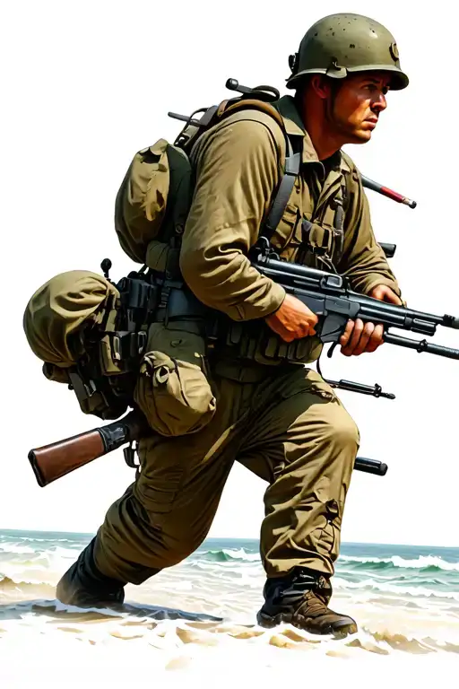 D-Day Omaha beach World War II battle tattoo design idea