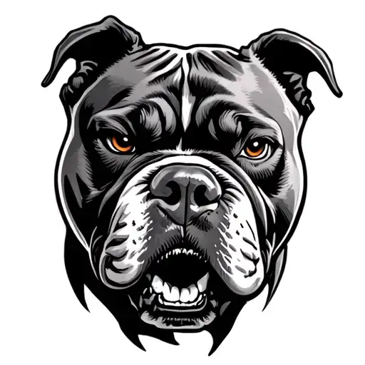 Angry Pitbull tattoo design idea