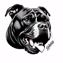 Angry Pitbull tattoo design idea