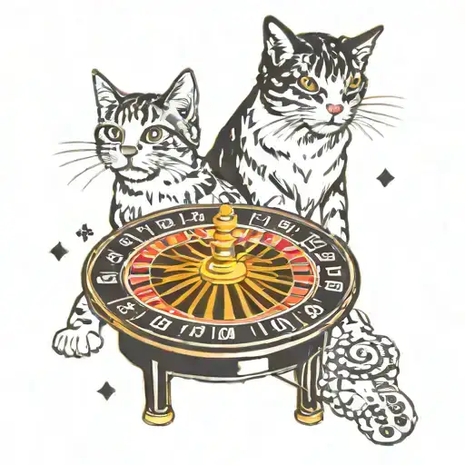 roulette table, black only, 1.7% odds, city of riga cat tattoo design idea