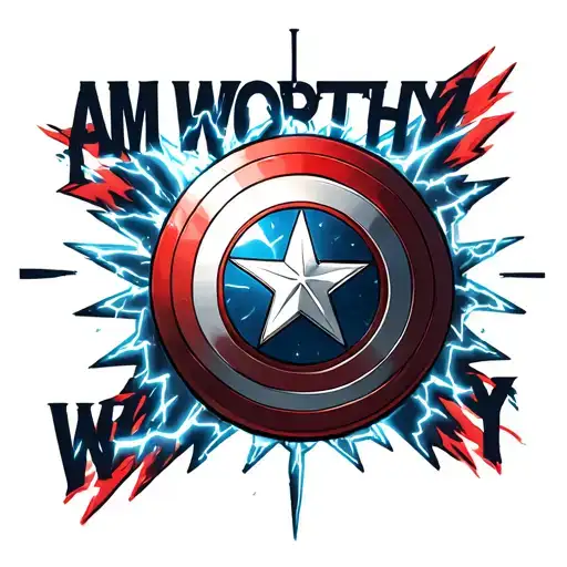 "I am worthy" captain america shield and arc reactor mixed with lightning tattoo design idea