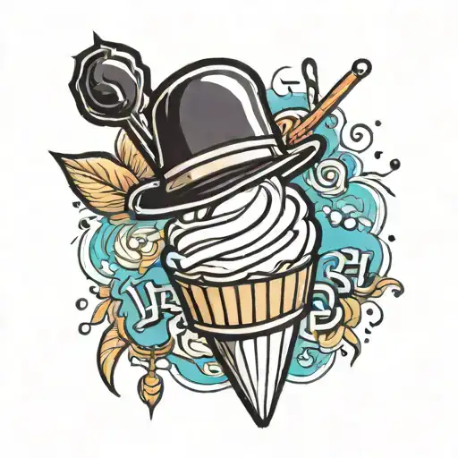 vanilla ice cream with extra hot fudge tattoo design idea