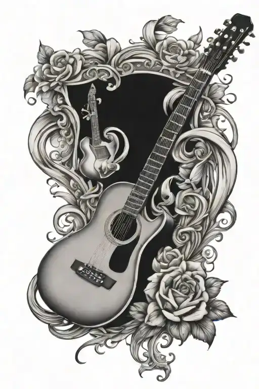 guitar father memorial  tattoo design idea