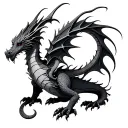 gothic architecture patterns into a dragon tattoo design idea