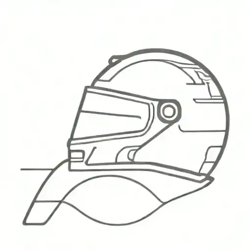 formula 1 track, helmet and car tattoo design idea