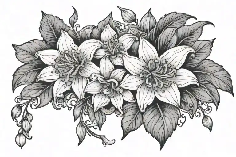 the name sabrina with jonquils tattoo design idea