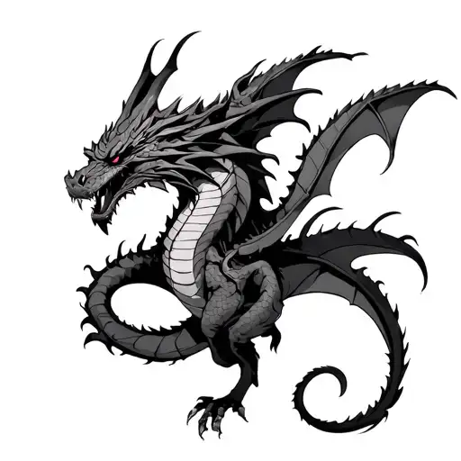 dragon and grimreaper tattoo design idea