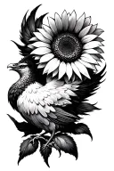 pheonix sunflower tattoo design idea