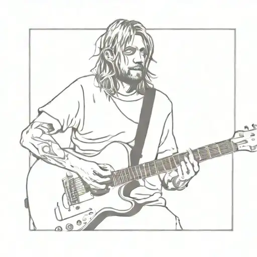 Kurt cobain playing the guitar tattoo design idea