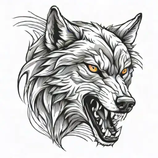 growling wolf head tattoo design tattoo design idea