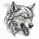 growling wolf head tattoo design tattoo design idea