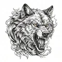 growling wolf head tattoo design tattoo design idea