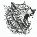 growling wolf head tattoo design tattoo design idea
