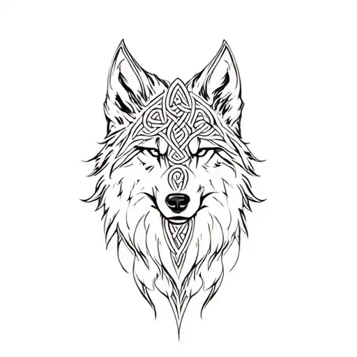 celtic wolf symbol tattoo design idea