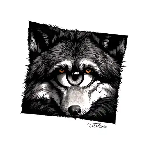 wolf eye tattoo design idea