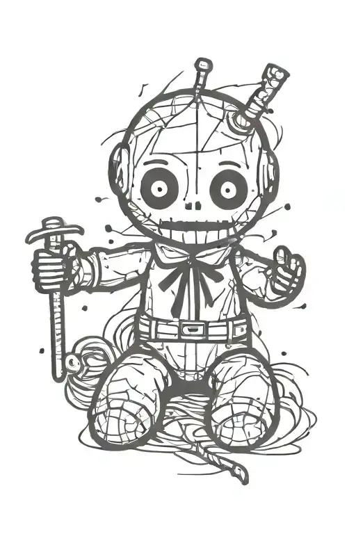 voodoo doll evil tattoo design idea