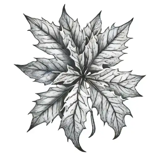 maple leaf + mountain fir tattoo design idea
