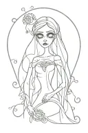 corpse bride tattoo design idea