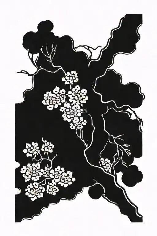 cherry blossom tree tattoo design idea