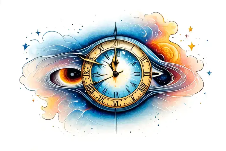 time universe positivity  tattoo design idea