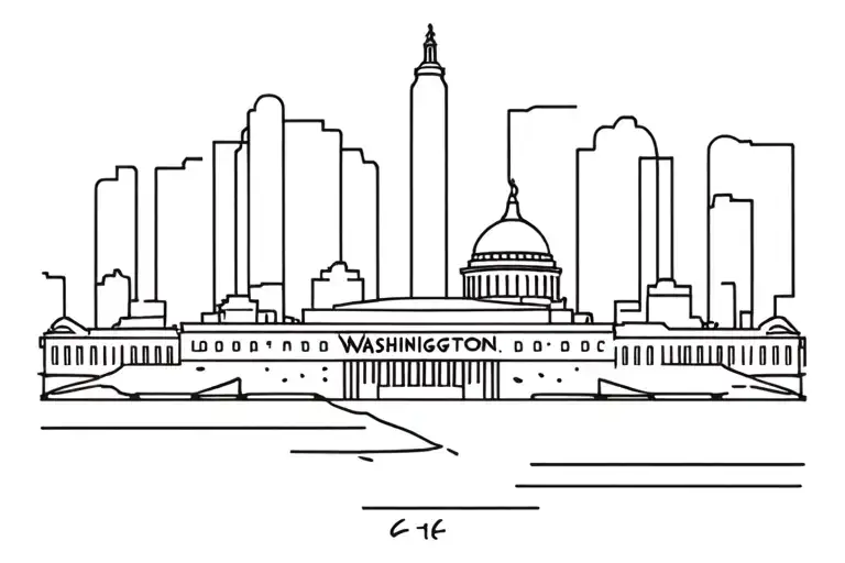 Washington DC monuments tattoo design idea