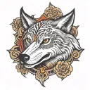 sacrifice wolf tattoo design idea