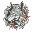 sacrifice wolf tattoo design idea