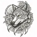 sacrifice wolf tattoo design idea