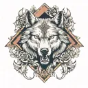 sacrifice wolf tattoo design idea