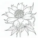 It is necessary to combine the flower "Cornflower" and the image of the Old Testament archangel in one tattoo sketch. tattoo design idea
