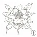 It is necessary to combine the flower "Cornflower" and the image of the Old Testament archangel in one tattoo sketch. tattoo design idea